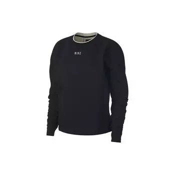 Nike Однотонный свободный джемпер с круглым вырезом, женские топы, черный 930766-010 M