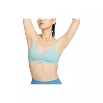 Nike Однотонный тонкий ремешок быстросохнущий спортивный бюстгальтер женское нижнее белье мятно-зеленый DM0527-423 S