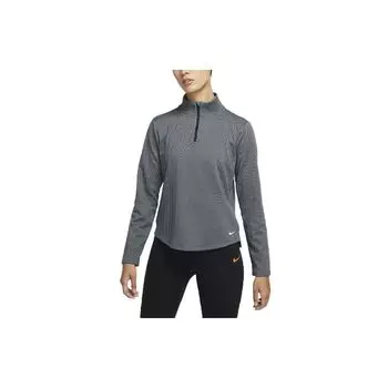 Nike Однотонный трикотажный топ с логотипом и полумолнией, женские топы, дымчато-серый DD6573-010 XS