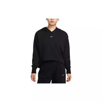 Nike Однотонный укороченный свободный свитшот с капюшоном и длинными рукавами, женские топы, черный FB8267-010 S