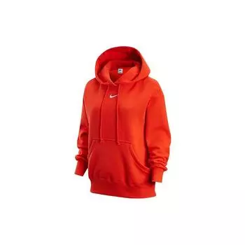 Nike Однотонный женский худи с принтом логотипа и завязками на шнурке, красный DQ5861-633 S