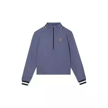 Nike Однотонный женский свитшот с воротником-стойкой, длинным рукавом, короткий, синий FB4152-491 L