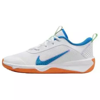 Nike Omni Multi-Court GS White Photo Blue Детские кроссовки Vapor-Green Total-Orange DM9027-107 36