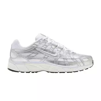 Nike P-6000 белые металлические серебристые женские кроссовки Blue-Tint Sail BV1021-106 38
