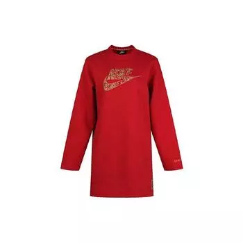 Nike Платье А-силуэта с логотипом и буквенным принтом, женские платья, красное, CU3661-687 M