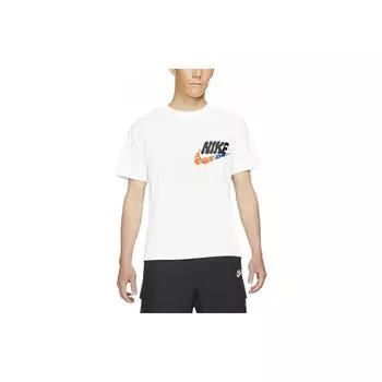 Nike Pocket Logo Print Спортивная футболка с круглым вырезом Мужские топы Белые DJ1344-100 M