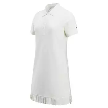 Nike Поло для гольфа Элегантное Однотонное Платье с Коротким Рукавом Женские Платья IF8523-133 XS