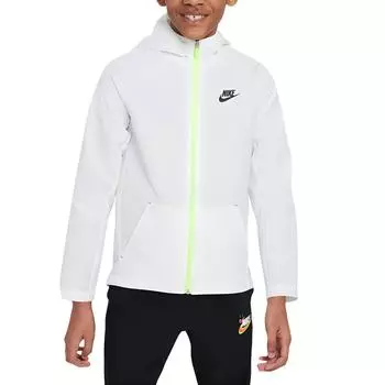 Nike Повседневная куртка на молнии с капюшоном Dri-Fit Детская верхняя одежда Белый HF6419-100 S