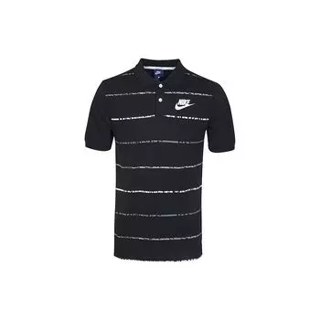Nike Повседневная рубашка поло с коротким рукавом и принтом логотипа, мужские рубашки поло, черный цвет AA5035-010 XXL