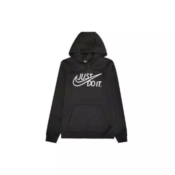 Nike Повседневная спортивная флисовая толстовка с капюшоном, мужские топы, черные CU4532-010 M
