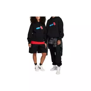 Nike Повседневная свободная толстовка с капюшоном с принтом молотка, толстовка с длинными рукавами, топы унисекс, черные FQ2193-010 S