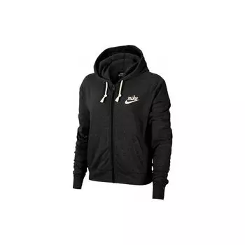 Nike Повседневная толстовка с капюшоном и застежкой-молнией с длинным рукавом, женская толстовка, черная CJ1695-010 S