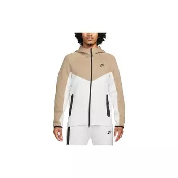 Nike Повседневная толстовка с капюшоном с длинным рукавом с логотипом, мужская толстовка Summit-White Khaki Black FB7922-121 L