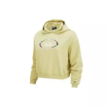 Nike Повседневная вышитая короткая толстовка с капюшоном женская толстовка зеленая DJ1085-318 L