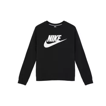 Nike повседневный спортивный пуловер с круглым вырезом и длинными рукавами, женские топы, черный CI1178-010 S