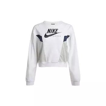 Nike повседневный спортивный пуловер с круглым вырезом и длинными рукавами, женские топы Off-White CZ8599-051 L