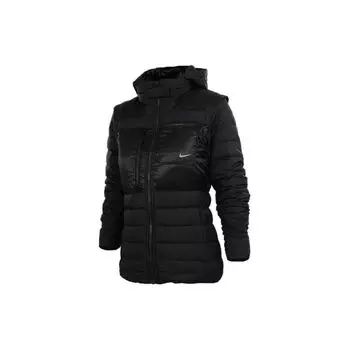 Nike Принт логотипа Slim Fit Теплый пуховик Женская куртка Черный 547828-010 S