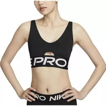Nike Pro Indy удобный дышащий эластичный жаккардовый спортивный бюстгальтер с буквами и подкладкой, женское нижнее белье, черный, белый, HF7325-010 S