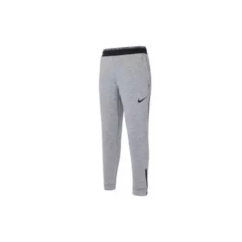 Nike Pro Therma-Fit Спортивный Повседневный Полиэстер Осень Зима Шнурок Приталенный Ветрозащитный Низкая Посадка Вязаные Брюки Мужские Низ Серый DD1881-010 L