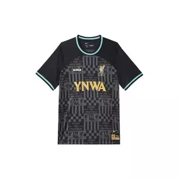 Nike Пуловер прямого кроя с круглым вырезом и буквенным узором, обычная футболка с короткими рукавами, мужские топы, черные FZ3199-011 S