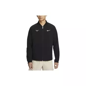 Nike Rafa однотонная куртка-стойка с молнией, быстросохнущая, повседневная, мужская куртка, черная DV2886-010 XL