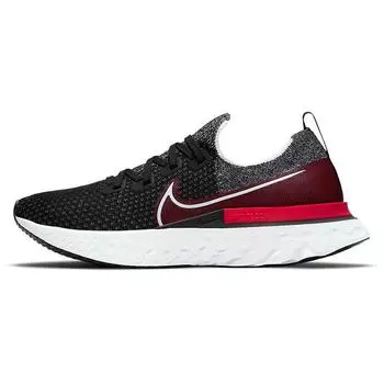 Nike React Infinity Run Flyknit Black University Red Мужские кроссовки белые CD4371-014