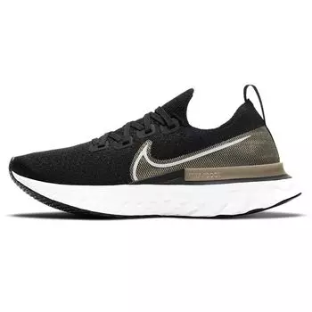 Nike React Infinity Run Flyknit Premium Black Metallic Gold Silk Женские кроссовки Белые CZ2861-001