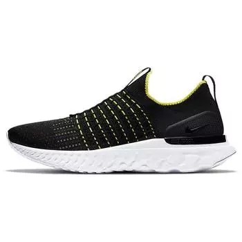 Nike React Phantom Run Flyknit 2 Black Sonic Yellow Мужские кроссовки белые CJ0277-004
