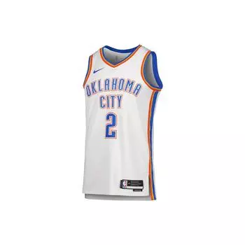 Nike Retro Logo Letter Print Безрукавка Oklahoma City Thunder Alexander Нет. 2 Баскетбольная майка унисекс майка белая DN2088-100 XXXL