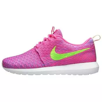 Nike Roshe Flyknit Pink Flash мужские кроссовки Club-Pink Blue-Glow Flash-Lime 677243-601 42