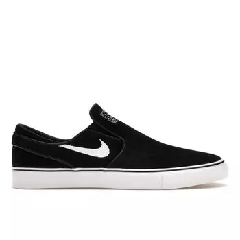 Nike SB Stefan Janoski+ Slip Black White Мужские кроссовки черно-белые FN5893-001