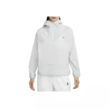 Nike Серия ACG Походные перекусы Однотонный Повседневный спортивный пуловер с капюшоном для улицы Ветрозащитная Водонепроницаемая куртка Женские куртки Фотонно-серый FN1966-025 S