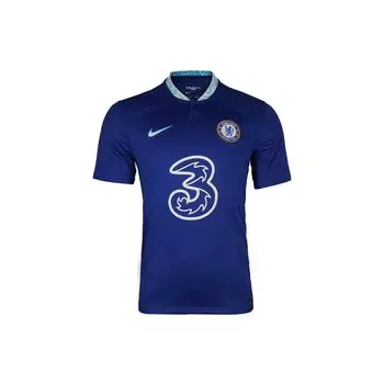 Nike 2022–23 Челси Нет. 3 Home Kit Джерси с коротким рукавом и цифровым логотипом Мужские топы синие DM1839-496 M