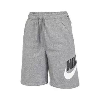 Nike Шорты спортивные тренировочные повседневные с логотипом и шнуровкой, детские шорты серые CK0509-091 M