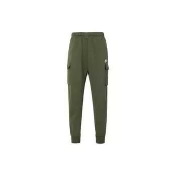 Nike Сплошной цвет с логотипом и джоггерами на шнурке, мужские брюки, зеленый CD3129-326 L