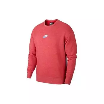 Мужской свитшот Nike спортивного кроя с круглым вырезом, однотонный, красный 928428-687 M