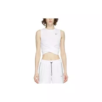 Nike Укороченный топ с логотипом и принтом, женские топы, белый цвет 930493-100 XL