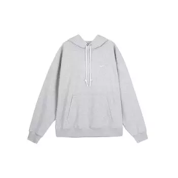 Nike Solo Swoosh Solid Color Logo Удобная свободная толстовка с капюшоном для мужчин Темно-серый DX0814-063 M