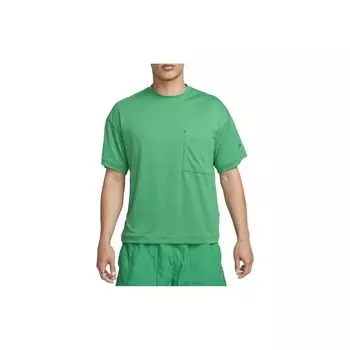 Nike Сплошная быстросохнущая футболка с круглым вырезом, мужские топы, зеленая FB7393-324 XL