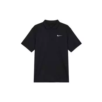 Nike Сплошная цветная рубашка поло на пуговицах с коротким рукавом, мужские топы, черные DH0858-010 M