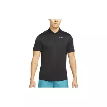 Nike Сплошная цветная рубашка поло на пуговицах с коротким рукавом, мужские топы, черные DH0858-010 S