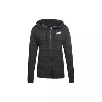 Nike Сплошной цвет логотипа спортивная тренировочная дышащая куртка с капюшоном женская куртка черная 853977-010 M