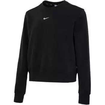 Nike Сплошной цветной свитшот с круглым вырезом и логотипом, женские топы, черный FB5126-010 S