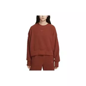 Nike Сплошной логотип с круглым вырезом, свитер с длинным рукавом, женская толстовка, оранжевый DQ6845-832 L