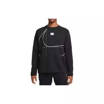 Nike Сплошной пуловер с круглым вырезом и принтом логотипа, мужские топы, черный DQ6622-010 XXL