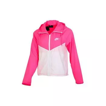 Nike Sport Color Block водонепроницаемая куртка с капюшоном на молнии в американском стиле свитшот женская куртка белая розовая BV3940-639 L