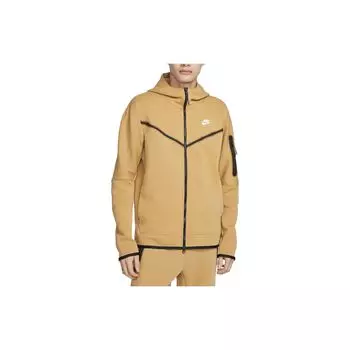 Nike Спортивная флисовая толстовка с капюшоном на молнии Elemental Gold/Sail для мужчин в уличном стиле CU4489-722 XXXL