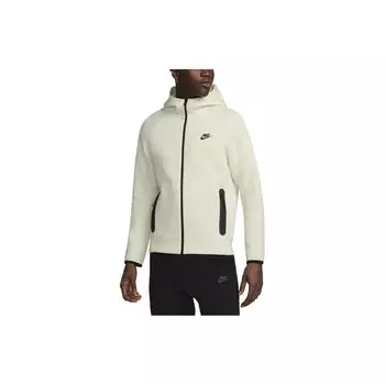 Nike Спортивная флисовая ветровка Windrunner с капюшоном на молнии, цвет морской волны/черный, мужские топы, кремовый FB7921-020 XXL