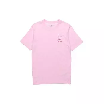 Nike Спортивная футболка с коротким рукавом и логотипом Quadruple Swoosh, мужские топы, розовые DC2716-630 L