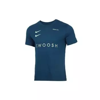 Nike Спортивная футболка с коротким рукавом Swoosh Мужские топы Force-Blue CV5893-499 XL